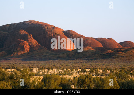 The domed rock formations of Kata Tjuta (The Olgas) at dawn.  Uluru-Kata Tjuta National Park, Northern Territory, Australia Stock Photo