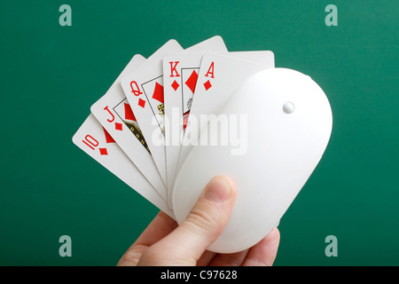 conceptual picture of online poker Stock Photo