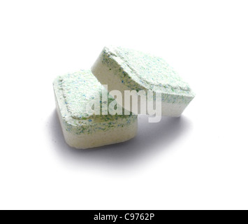 Dishwasher tablets isolated on white Stock Photo