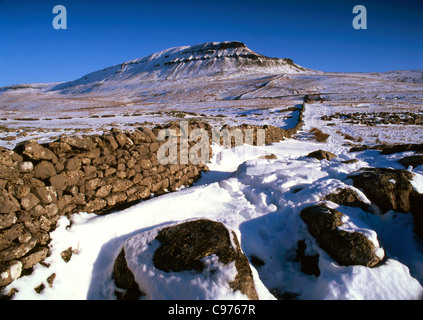 Pen-y-Ghent  in winter conditions Stock Photo