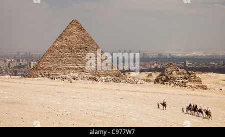 Mycerinus Menkaure Pyramid on Giza Plateau Stock Photo