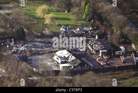 Aerial view of the fireworks factory at Marlie Farm near Lewes that exploded in 2006. Picture by James Boardman. Stock Photo