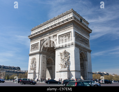 Arc de Triomphe, square Champs Elysees, Paris, France Stock Photo