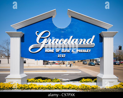 Graceland sign, Memphis Stock Photo