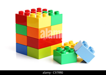 Building blocks on a white background Stock Photo - Alamy