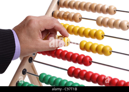 Calculating with an abacus Stock Photo