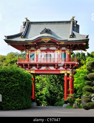 Temple Gate, Japanese Tea Garden, San Francisco Stock Photo