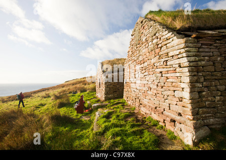 Cra'as Nest and old steading now turned into a museum, in Rackwick on the isle of Hoy, Orkney, Scotland, UK. Stock Photo