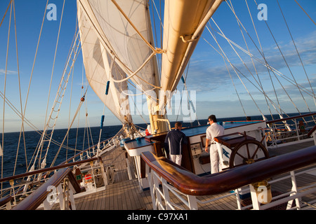 Bridge of sailing cruiseship Star Flyer (Star Clippers Cruises), Pacific Ocean, near Costa Rica, Central America, America Stock Photo