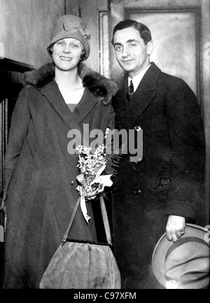 IRVING BERLIN US composer with second wife Ellin Mackay about 1925 Stock Photo