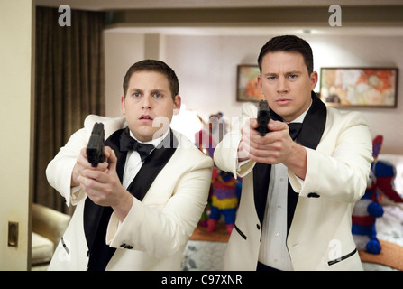 21 JUMP STREET 2012  Columbia/MGM film with Channing Tatum at left and Jonah Hill Stock Photo