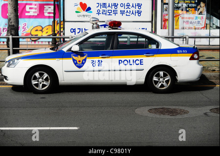 South Korean Police car in Busan, South Korea. Stock Photo