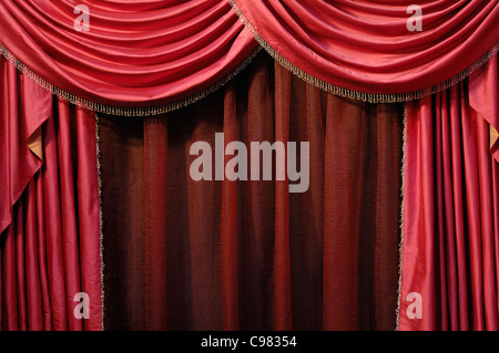 Red curtain background Stock Photo - Alamy