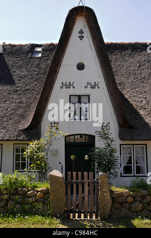 Friesenhaus, thatched roof, Keitum area, Sylt, North Frisian Islands, Schleswig Holstein, Germany, Europe Stock Photo