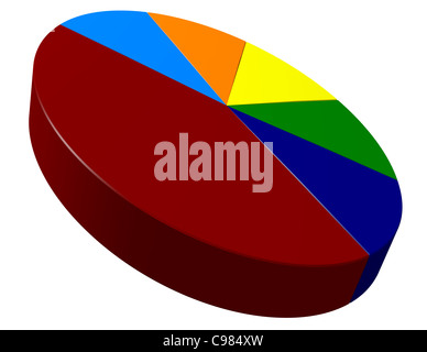 Pie chart 3D rendering isolated on white background Stock Photo - Alamy