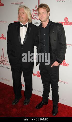 Richard Branson, Sam Branson at arrivals for 5th Annual Rock The Kasbah Fundraiser Supporting Virgin Unite and The Eve Branson Foundation, Boulevard 3, Los Angeles, CA November 16, 2011. Photo By: Dee Cercone/Everett Collection Stock Photo