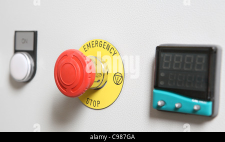 Emergency stop button Stock Photo