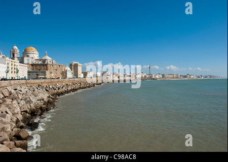 View of the coastline in Cadiz, Andalusia, Spain Stock Photo