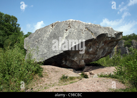 The Shelter Stone In Trowbarrow Quarry, Lancashire, UK Stock Photo