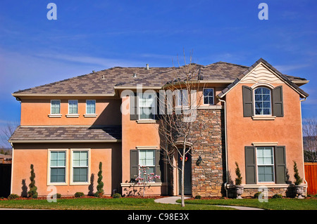 Expensive home in a residential neighborhood Stock Photo