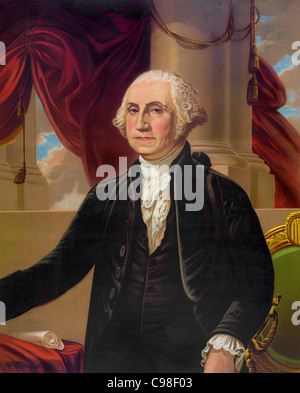 Portrait of George Washington by Augustus Wedenbach Stock Photo