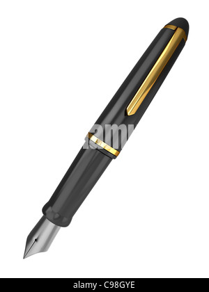 3D illustration. Fountain pen isolated on white background Stock Photo ...