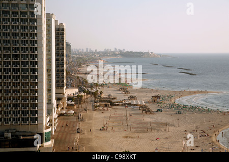 View over the skyline and beaches of of Tel Aviv, Israel. Stock Photo