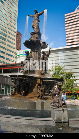 Fountain Square in downtown Cincinnati, Ohio Stock Photo