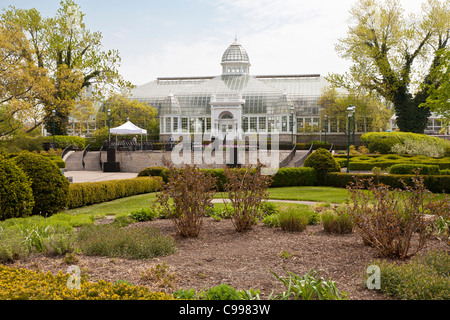 The John F. Wolfe Palm House at the Franklin Park Conservatory in Columbus, Ohio. Stock Photo