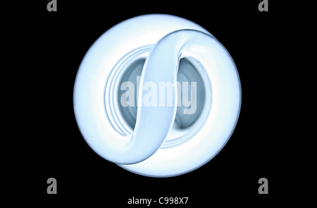 A florescent bulb showing an 'S' for saving energy of and money Stock Photo