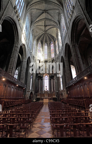 Interoir of the ancient cathedral of Narbonne, France Stock Photo