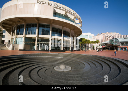 The Spiral Fountain and Sydney Convention Centre at Darling Harbour.  Sydney, New South Wales, Australia Stock Photo