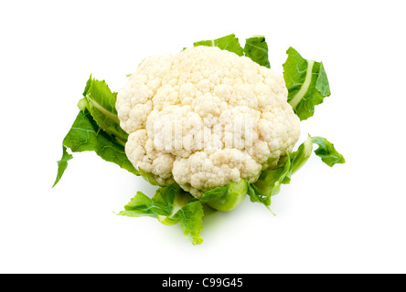 Studio shot of an organic growth cauliflower isolated on white Stock Photo