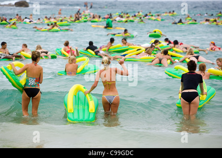 Havaianas Thong Challenge at Bondi Beach.  Sydney, New South Wales, Australia Stock Photo
