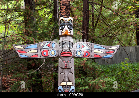 Confusion Hill  Northern California totem poles Redwoods National Park United States of America Stock Photo