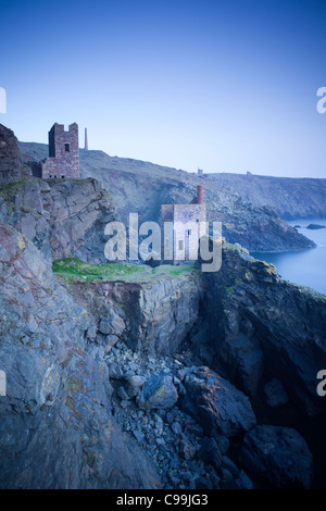 The Crowns engine houses Botallack Cornwall with thrift Armeria ...