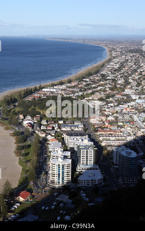 Overview of town. Mount Maunganui, Bay of Plenty, New Zealand, Australasia Stock Photo