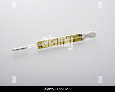 Clinical thermometer on white background Stock Photo