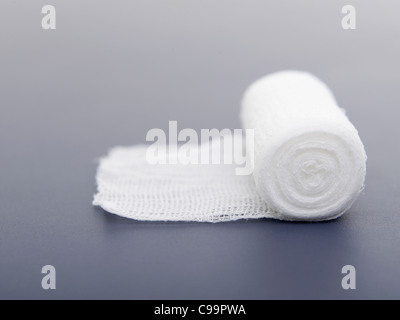 Gauze bandage on gray background Stock Photo