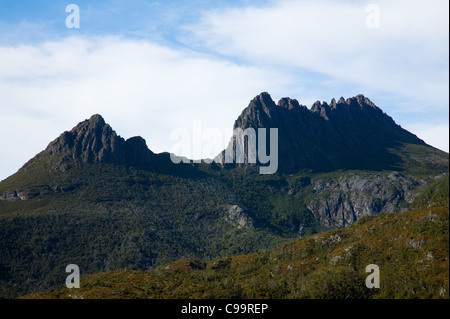 Cradle Mountain in Tasmania's central highlands.  Cradle Mountain-Lake St Clair National Park, Tasmania, Australia Stock Photo