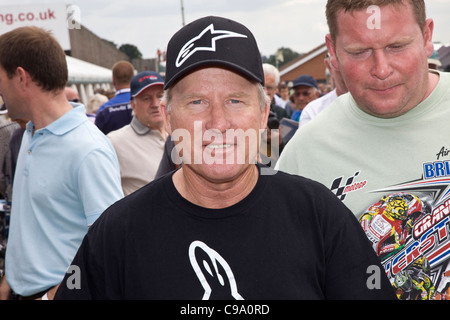 World Motor Bike Champion Kenny Roberts at Mallory Park Racing Circuit, Leicestershire. Stock Photo