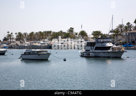 Boats in Harbour at Lido Isle - Balboa island - Newport Beach - CA Stock Photo