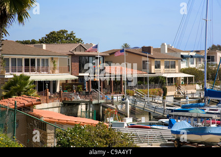 Lido Isle Harbour Living in Newport Beach - CA Stock Photo