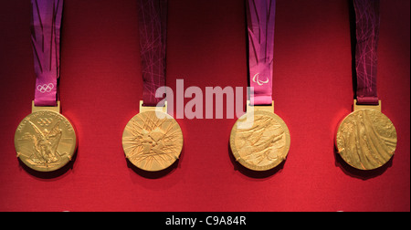 London 2012 Olympic and Paralympic Gold Medals Stock Photo
