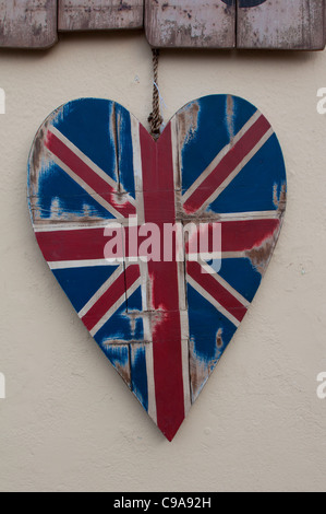 British union jack heart shaped jubilee bunting isolated on a white ...