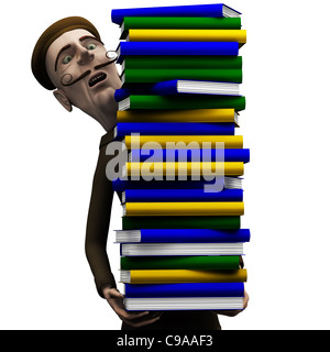 Teacher carryng a pack of books to class Stock Photo