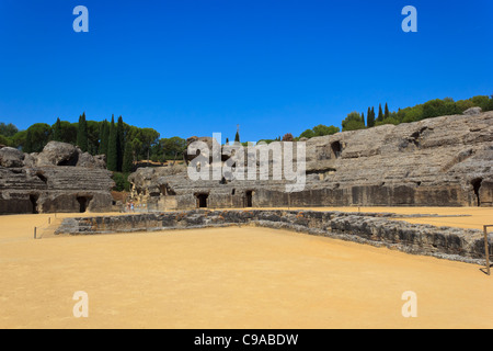 The amphitheater in Italica (Andalusia - Spain) Stock Photo
