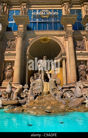 USA, Nevada, Las Vegas, The Strip, Trevi fountain replica at the entrance to Caesar's Palace Forum Shops. Stock Photo