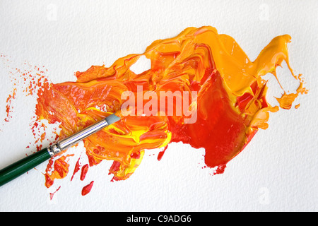 Orange Paint Brush Stock Photo