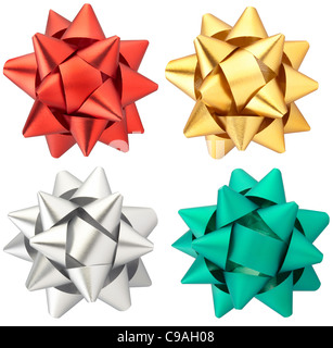 Christmas bow collection isolated Stock Photo